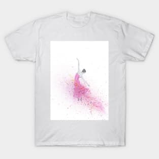 Ballerina in Motion Pink Spray T-Shirt